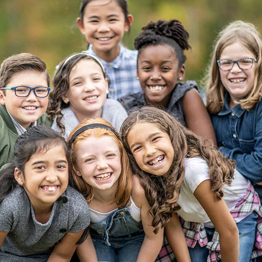 Kids smiling